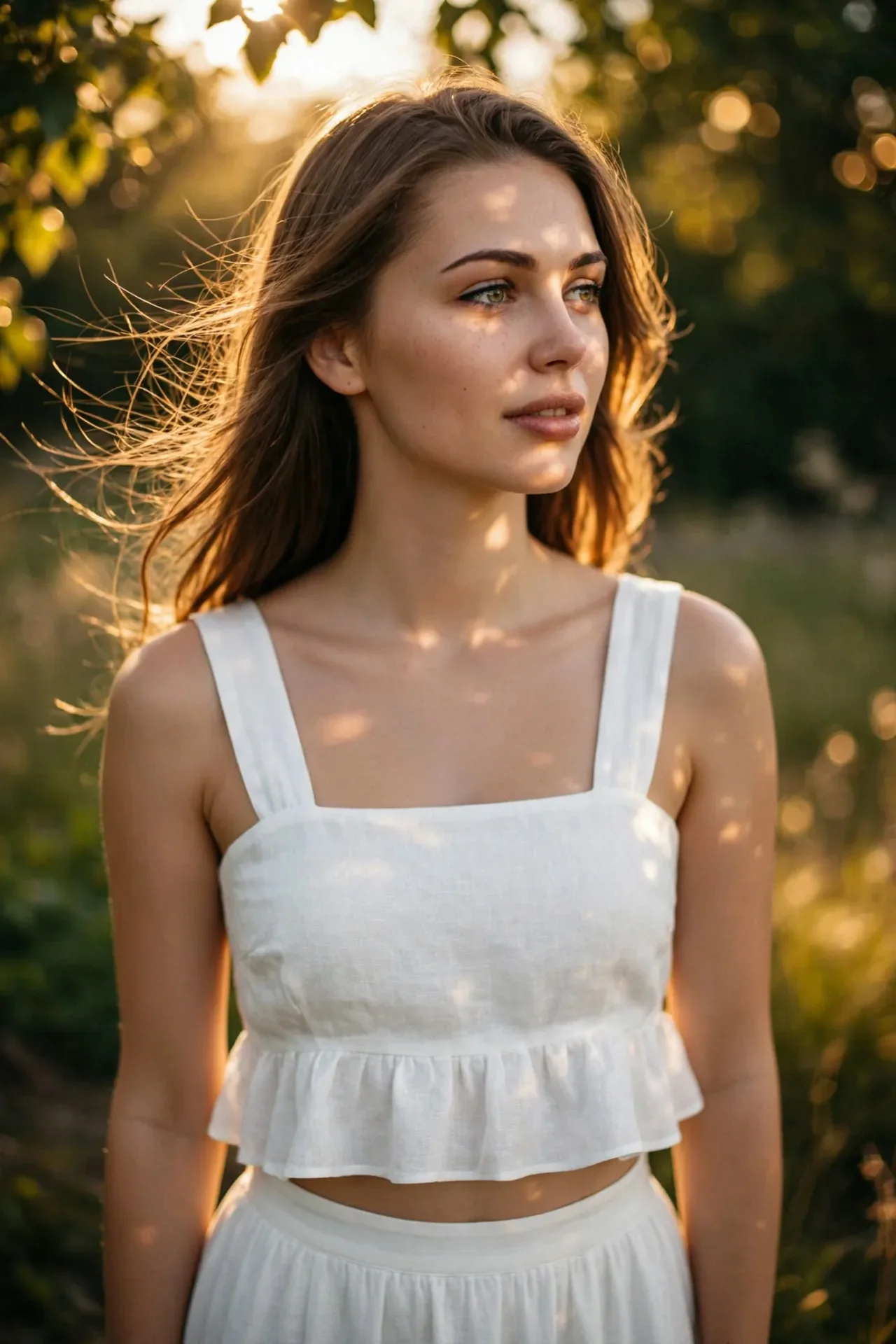 Золотые блики на лице