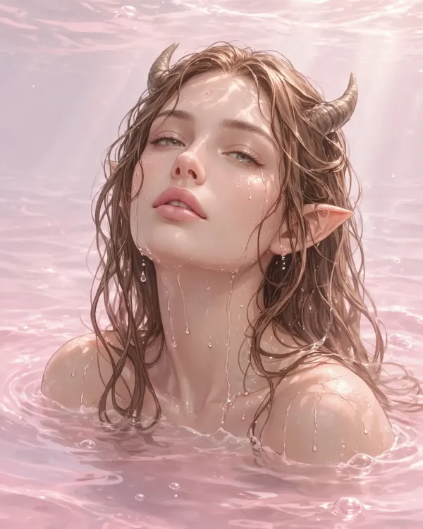 Лесная нимфа в розовой воде