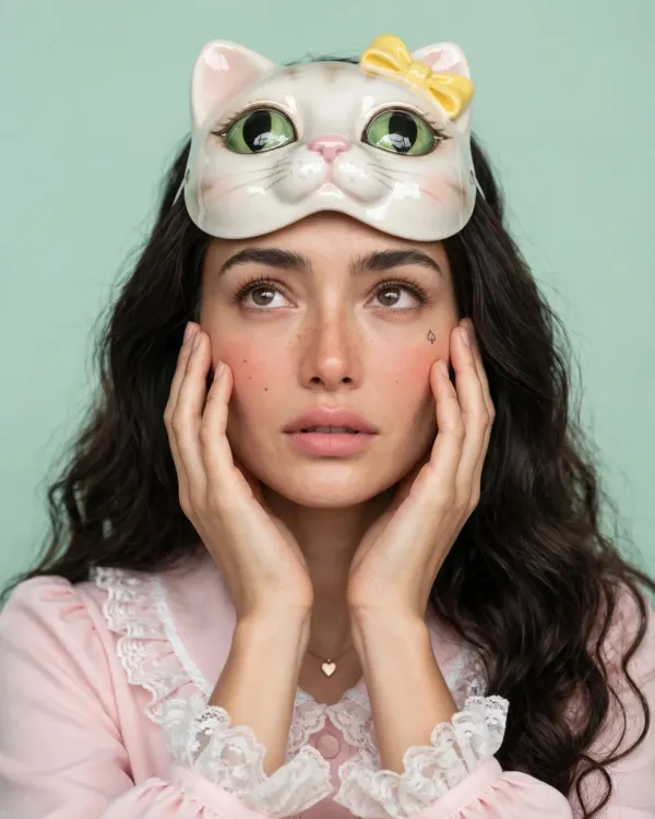 Кукольный портрет с кошачьей маской