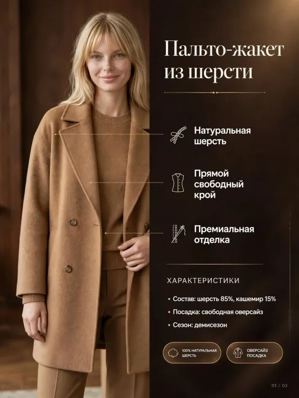 Пример карточки товара — инфографика