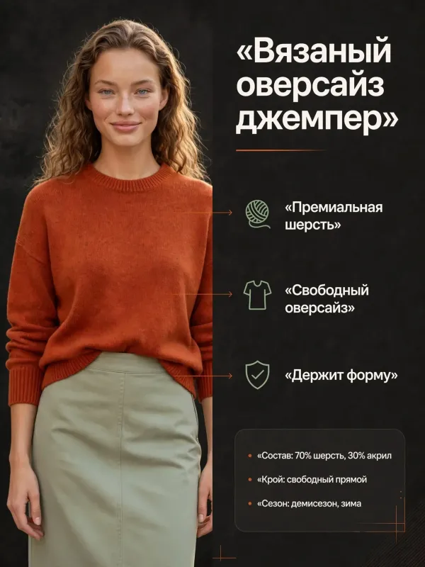 Пример карточки товара — инфографика