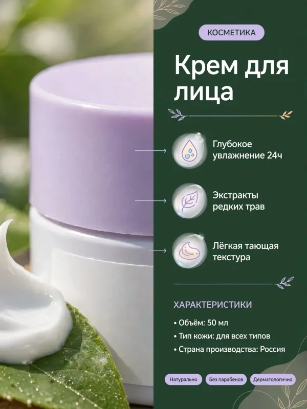Пример карточки товара — инфографика