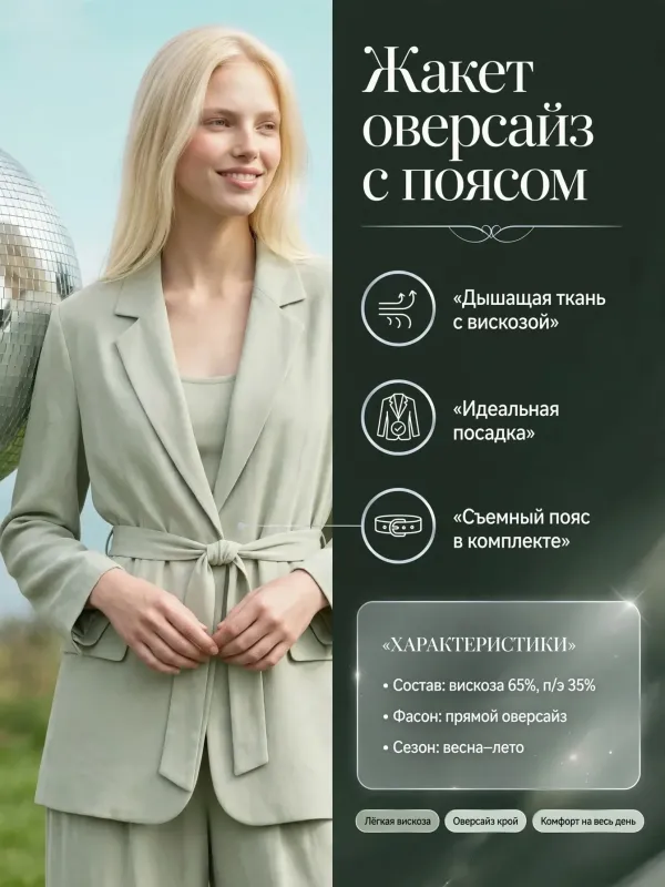 Пример карточки товара — инфографика