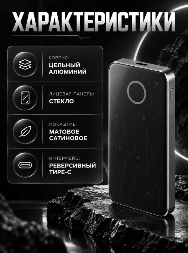 Карточка товара в стиле «Темный монохром-техно» — характеристики