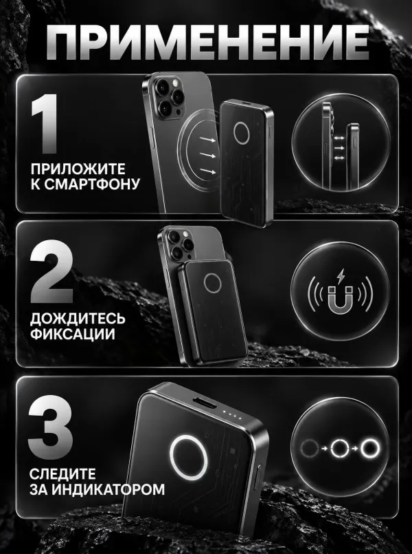 Слайд «Как пользоваться» в стиле «Темный монохром-техно»