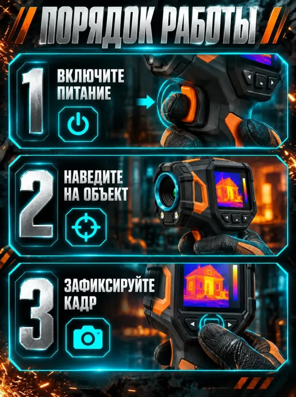 Слайд «Как пользоваться» в стиле «Индустриальный техно-экшн»