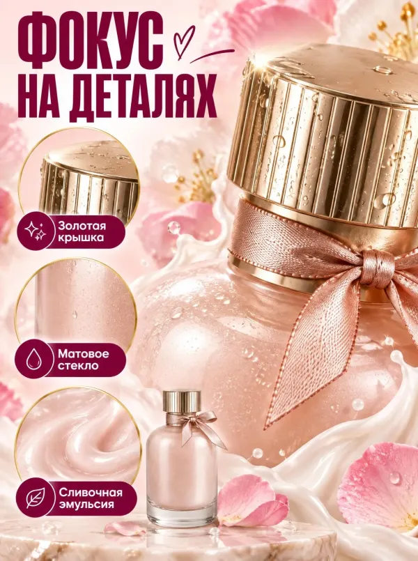 Карточка товара в стиле «Флоральный бьюти-глянец» — текстура крупно