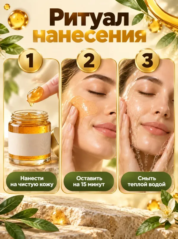 Слайд «Как наносить» в стиле «Органический фито-глянец»
