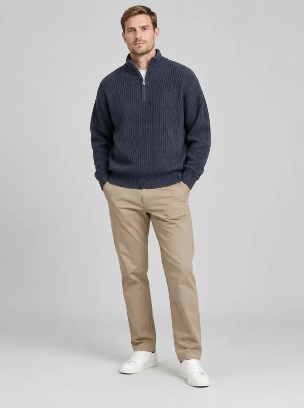 Шерстяной джемпер half-zip