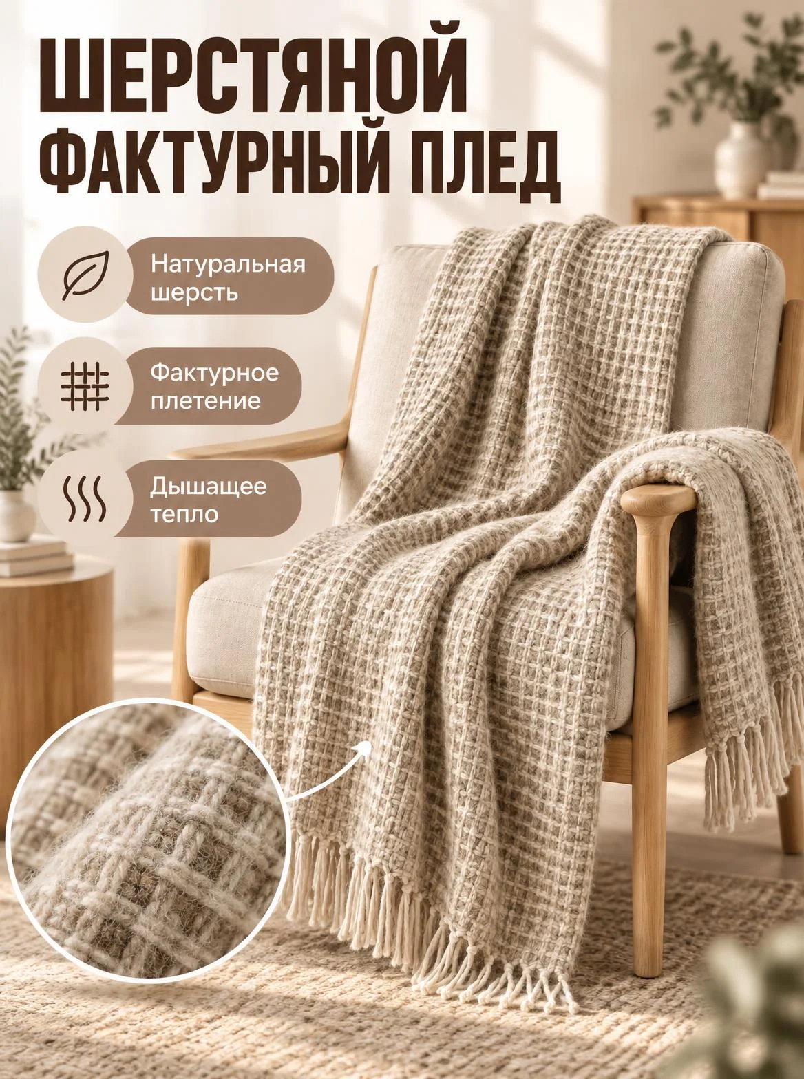 Карточка товара в стиле «Теплый хюгге-минимализм» — обложка