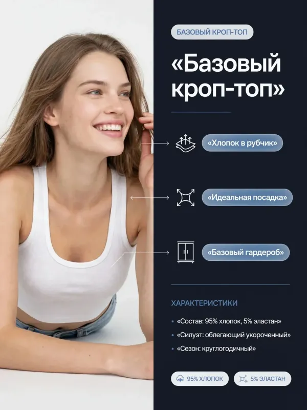 Пример карточки товара — инфографика