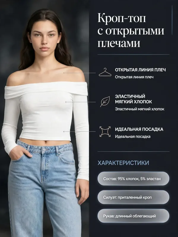 Пример карточки товара — инфографика