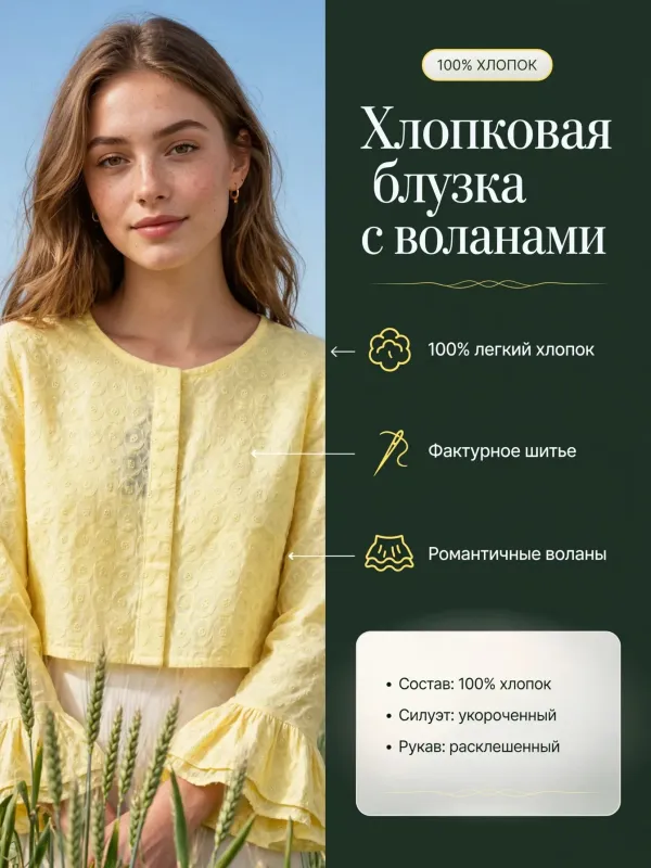 Пример карточки товара — инфографика