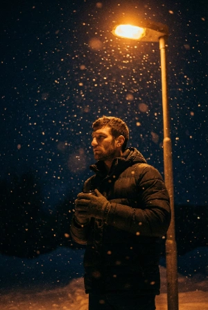 Снегопад ночь